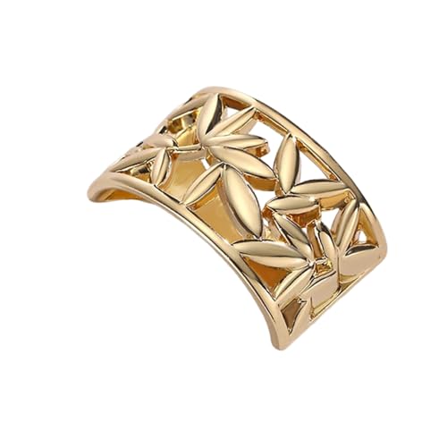 Elegant Leaf Silk Scarf Ring Brooch for Women Metal Delicate Oblate Shawl Scarves Buckle Wrap Clasp Clip Brooches Fashion Unique Wedding Formal Party Dress Accessories Jewelry - color: 14k Gold Plated