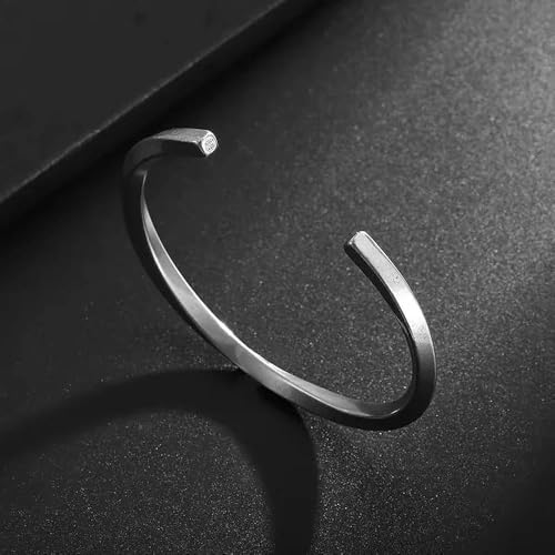 Stainless Steel Glossy Geometric Twist Open Bracelet for Men Women Fashion Casual Holiday Party Jewelry - color: silvery