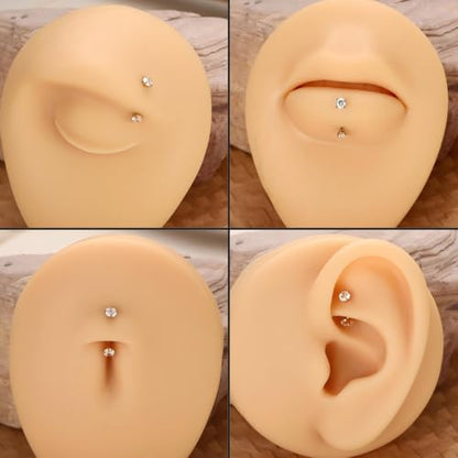 PEAKLINK G23 Titanium Eyebrow Piercing Jewelry 16G Eyebrow Rings Curved Barbell Small Belly Ring Rook Daith Earrings Vertical Labret Lip Piercing 6mm-12mm - color: Gold