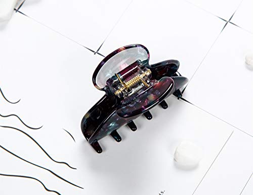 Handmade Celluloid Acetate French Design Barrettes Tortoise Shell Claws Hair Claw Luxury Fashion Accessories Hair Clip for Women (Black) - color: Black