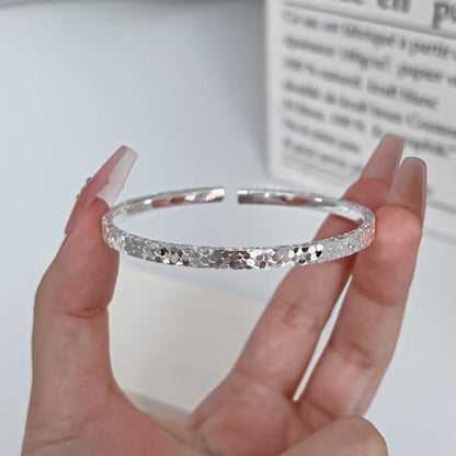 925 Sterling Silver Bangles For Women Handmade Silver Bangles Open Adjustable Bangle Bracelets For Women Silver Open Cuff Bracelets Stackable Wrap Bangles Festival Jewelry Gifts - color: Style 03