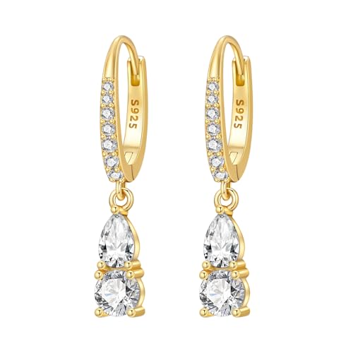 925 Sterling Silver Hoop Earrings Drop Dangle Earrings for Women Hypoallergenic Earring Trendy Huggie Earring Cute Graduation Birthday Gifts Jewelry for Women - color: Minimalist teardrop earrings