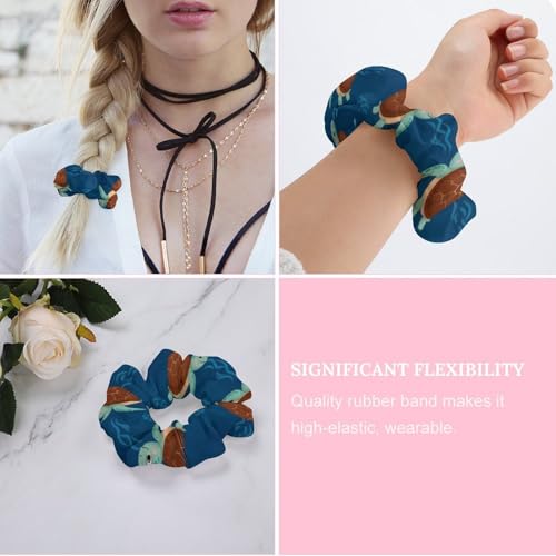 Spiral Hair Ties for Athletes Teal Sea Turtles, Secure Coil Scrunchies, No-Metal Ponytail Holders for Gymnastics, Yoga, and Dance - color: Style (858)