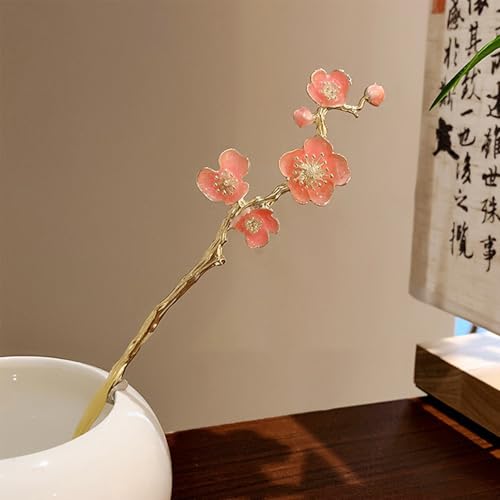 1 Pc Plum blossom Hair sticks for buns,Hair pins for women,Buns and Updos with No Hair Damage,Metal French Pin Great Hold,Suitable for fine & thick hair(pink) US378