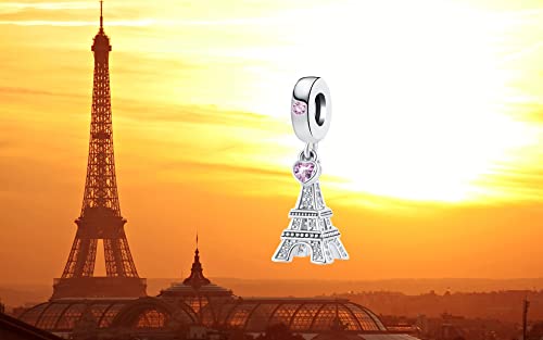 GMXLin Vacation Love to Travel Charms for Bracelets Holiday Paris Eiffel Tower Charm for Mom SIster Best Friend