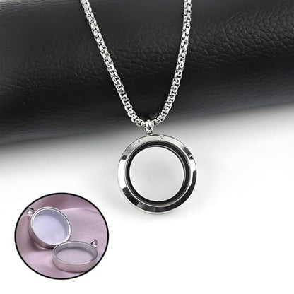 4 Pcs Stainless Steel Crystal Photo Frame Locket Pendants, Memory Locket Charms to Make Necklace Pendants, Key Chains