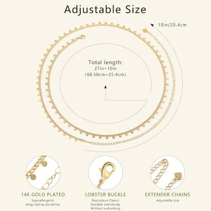 JINEAR 14K Gold Plated Waist Chain for Women Body Chain Belly Chains | Dainty Bead Chains Waterproof Summer Beach Bikini Accessories Gold Jewelry Belt Festival Outfits for Women - color: Small Glitter Body Chains