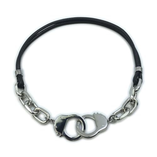 Succuba Stainless Steel Handcuff Choker Necklace Chain Pendant Choker Collar Necklace for Women and Men from 16 to 24 Inches with Box - color: C, size: 22 Inches