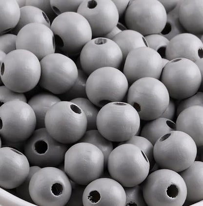 COLORFUL BLING 8MM Natural Wood Bead Necklace Africa Wooden Chain Statement Unisex Chunky Strand Necklaces Hip Hop Jewelry - color: gray