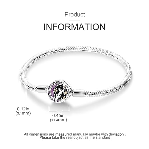 KUNSIR 925 Sterling Silver Palm Clasp Snake Chain Bracelet Basic Charm Bracelets Fit Any PDL Charm, with for Teen Women - style: KJB013