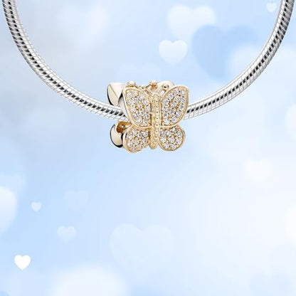 925 Sterling Silver Charms fits Bracelets and Necklace Pendant Bead Charms Jewelry Gift for Women Family Friends - style: Butterfly Charm