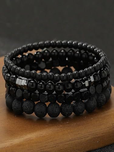 Vintage Stackable Bead Bracelet Set For Men Women Handmade Bohemian Style Multilayer Adjustable Elastic Bead Bracelet Fashion Punk Jewerly Gift - style: Style 3