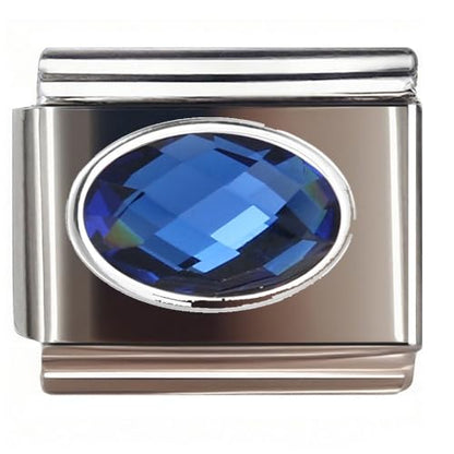 Italian Bracelet Charm,9mm,April,Birthday & Date > Birth Stone - Simple Ellipse - color: September