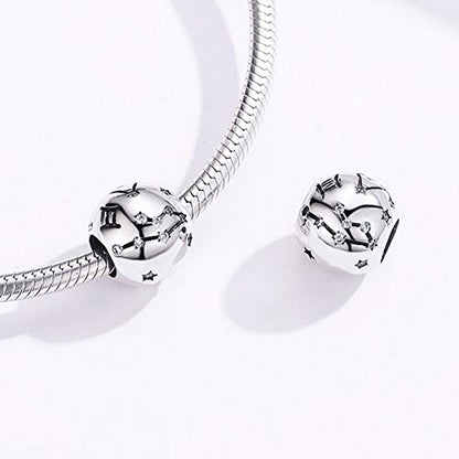 Constellation Charm 925 Sterling Silver Birthstone Bead for Pandora Charms Bracelet-Gift for Anniversary Birthday Christmas Day - color: Gemini（5.21-6.21）
