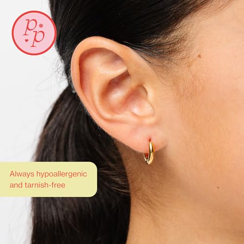 Pip Pop Gold Endless Hoops - Hypoallergenic, Waterproof, 18K Gold PVD - color: 8mm Endless Hoop
