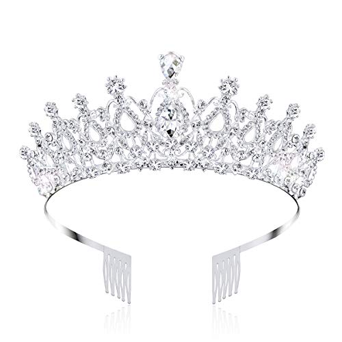 Multi-Style Face Shape-Fitted Tiara & Crown Collection Adjustable Comfortable Crystal Headpieces for Weddings Parties & Photography