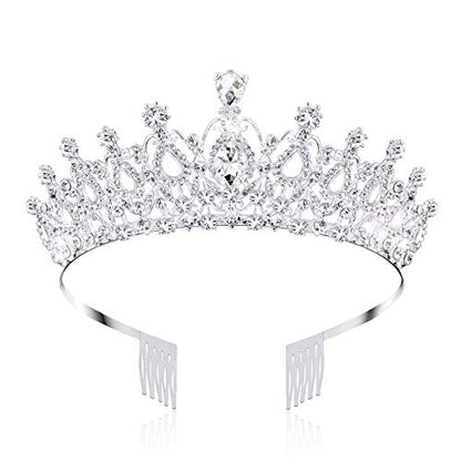 Multi-Style Face Shape-Fitted Tiara & Crown Collection Adjustable Comfortable Crystal Headpieces for Weddings Parties & Photography