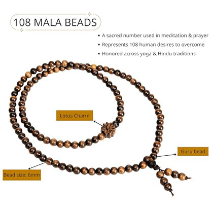 108 Mala Beads Prayer Beads, Wooden Bead Bracelet, Meditation Accessories, Bead Bracelet Men, Natural Wood Bead Chain - size: 6mm