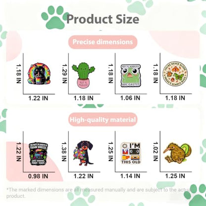 4/6/9/10/12/16/20PCS Cute Enamel Pins Bulk Set, Art Aesthetic Lapel Brooches, Humorous Quote Pins for Backpacks Jackets Hats Bags, Novelty Cool Badges for Women, Men, Teens, Kids - style: 16pcs A