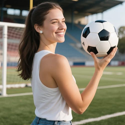 Gold Stud Earring Gifts For Teens Women Hypoallergenic Golf Baseball Football Basketball Soccer Volleyball Sport Earrings For Women - color: soccer earrings