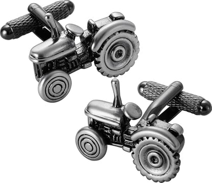 HAWSON Various Unique Cuff Links Mens, Animal/Tactical/Music/Holiday/Cufflinks, Themed Wedding Dinner Party Gift Suit Accessories - style: Tractor