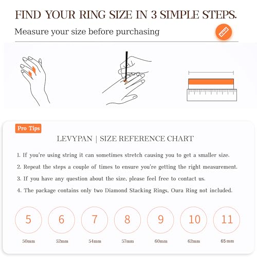 2-Pack 14K Gold Plated Stacking Rings for Oura Ring Gen 5/4/3 | Cubic Zirconia，oura ring stack accessories，Diamond Rings for Women - color: Rose Gold