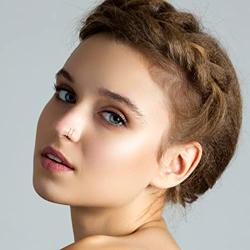 20G Double Nose Ring Hoop for Single Piercing - 2-36 Pcs Jewelry for Women - color: 18 Pcs