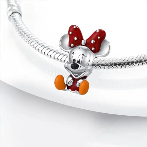 Charm for Bracelets and Necklaces Heart Cat Flower Boy 925 Sterling Silver Bead Birthday Jewelry Gift for Women - color: Cute Mouse Charm