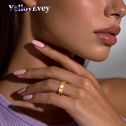 Fidget Spinner Ring for Women - 18K Gold Plated Stainless Steel Hug Ring with Always with You Message - Anniversary Engagement Birthday Graduation Gifts - color: Gold
