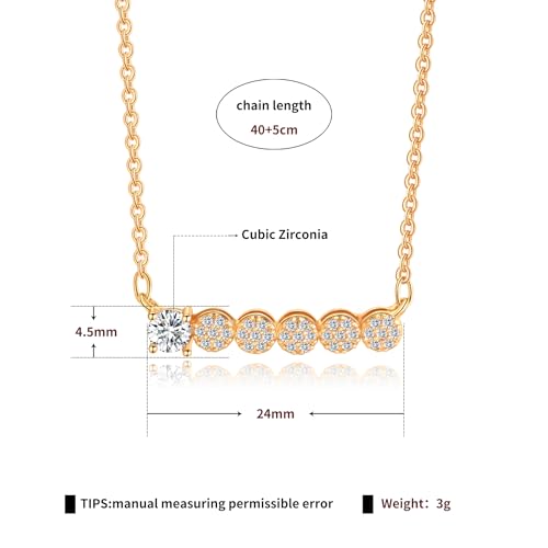 Gold Plated Pendant Necklaces for Women Cubic Zirconia Accent 18 Inch Adjustable Chain Hypoallergenic Gift for Wife Mom Birthday Valentines Day - style: CZ horizontal