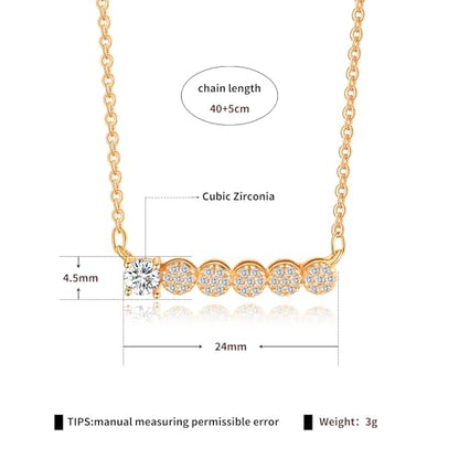Gold Plated Pendant Necklaces for Women Cubic Zirconia Accent 18 Inch Adjustable Chain Hypoallergenic Gift for Wife Mom Birthday Valentines Day - style: CZ horizontal