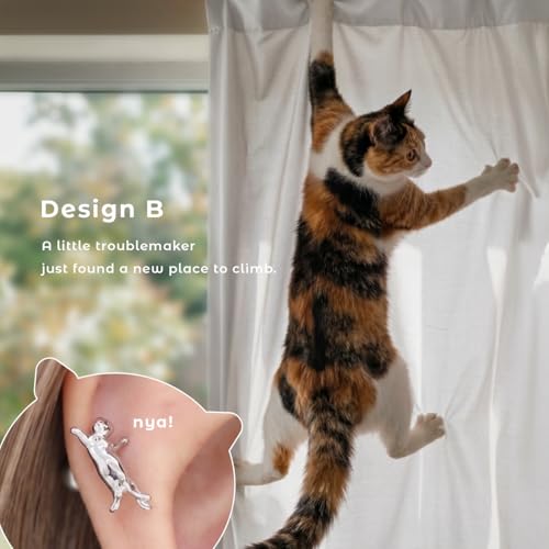 RIN 16G Cat Body Piercing Ball End Cartilage Jewelry Surgical Stainless Steel 1PC for Vertical Helix Ear Lobe Women Men - color: Silver, 16G/B