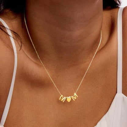 adoyi Initial Necklaces for Women 14k Gold Plated Layered bubble Letter Necklace Dainty Heart A-Z Pendant Necklace Initial Necklaces Stack Birthday Gifts for Women Jewelry - color: Gold-Heart, style: B+S
