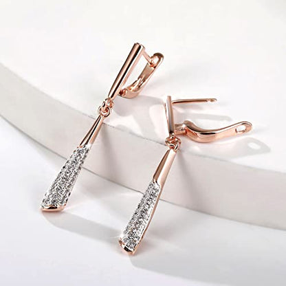 Dangle Earrings for Women，Crystal Drop Earrings Zirconia Rhinestone Dangling Earrings for Women Prom Party Jewelry Gifts，Dangle Fashion Jewelry Crystal Earrings for Women and Girls - color: White