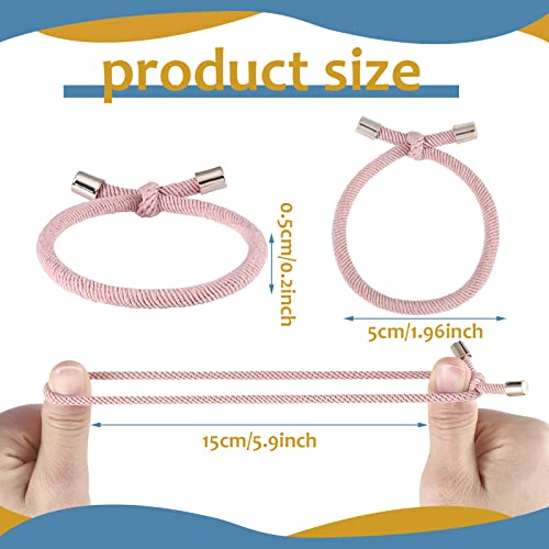 Canlierr 48 Pcs Colorful Knotted Hair Ties Adjustable Hair Ties Bow Elastic Without Damage Ponytail Holders for Women Girls