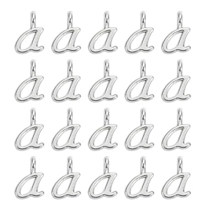 uxcell A-Z Alphabet Charm, Metal Alphabet Letter Charm Initial Charm Pendant Bead for Necklaces Bracelets Jewelry Making Craft - color: Silver A