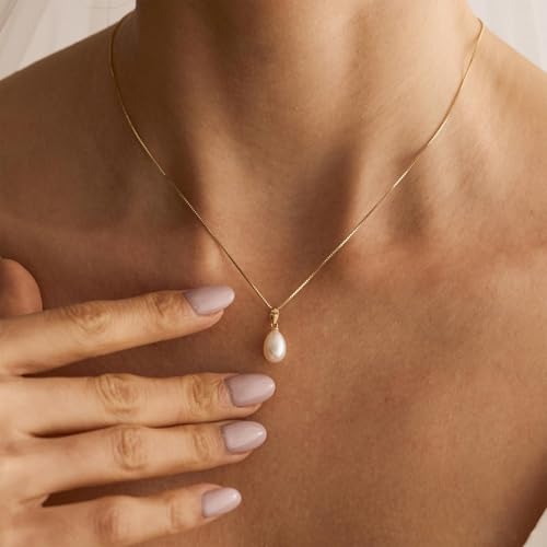 Plenky Pearl Necklaces for Women-14k Gold Plated Layered-Single Pearl Necklace Simple Pearl Choker Necklaces for Women Trendy Cute Gold Necklace Jewelry for Women Gifts - style: Pearls Drop Necklace