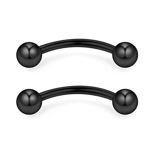 12PCS 12G Surgical Steel PA Eyebrow Ear Navel Belly Lip Ring Body Piercing Jewelry - style: 16mm w Balls