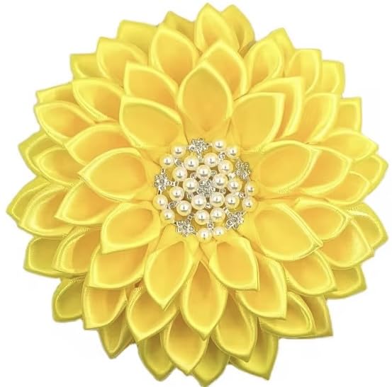 Yellow 4.5" Sorority Paraphernalia Flower Brooch Pin for Women Greek, Sorority Inspired for Events, Conferences, Luncheons