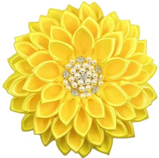 Yellow 4.5" Sorority Paraphernalia Flower Brooch Pin for Women Greek, Sorority Inspired for Events, Conferences, Luncheons