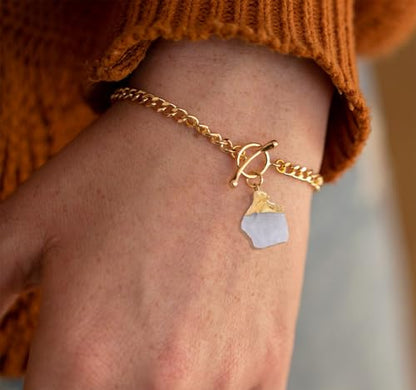 Crystal Bracelet for Women, Dainty 14K Gold Plated Chain Bracelet | Handmade Healing Crystals and Stones Spiritual Jewelry Gifts for Women - style: Moonstone Bracelet