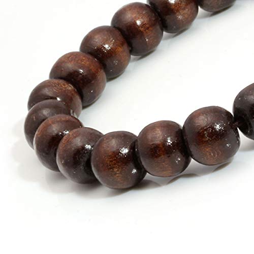Eigso 6-8mm Wood Beads Bracelet Prayer Beads for Meditation Buddha Tibetan Bracelet for Men and Women - color: A1: 4PCS 8MM Black Cross