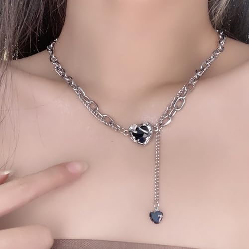 Irregular Heart Necklace for Women Y2k Pink Zircon Pearl Diamond Women's Fashion Pendant Hot Fashion Pink Jewelry for Women - color: Style17