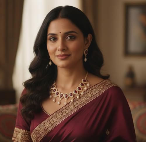 Touchstone Indian Bollywood Traditional Craftsmanship Mughal Designer Jewelry Wedding Necklace Set in Antique Gold Or White Tone for Women. - style: Ethnic