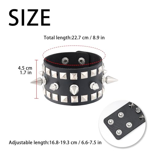 Mens Bracelet Braided Leather Punk Rock Cuff Bracelets Wrap Bracelet for Men Women Black - color: G