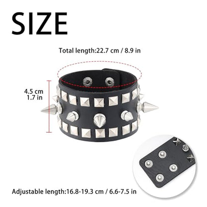 Mens Bracelet Braided Leather Punk Rock Cuff Bracelets Wrap Bracelet for Men Women Black - color: G