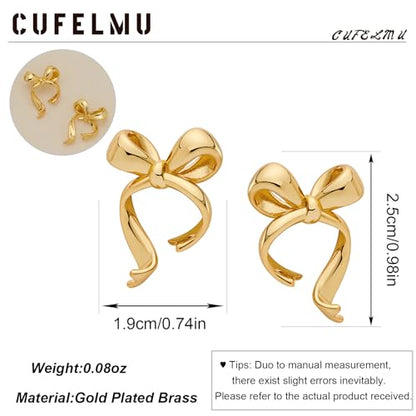 Gold Silver Bow Drop Earrings for Women Long Tassel Chain Bow Earrings Ribbon Bowknot Dangle Earrings Jewelry Gifts - color: Gold Bow C