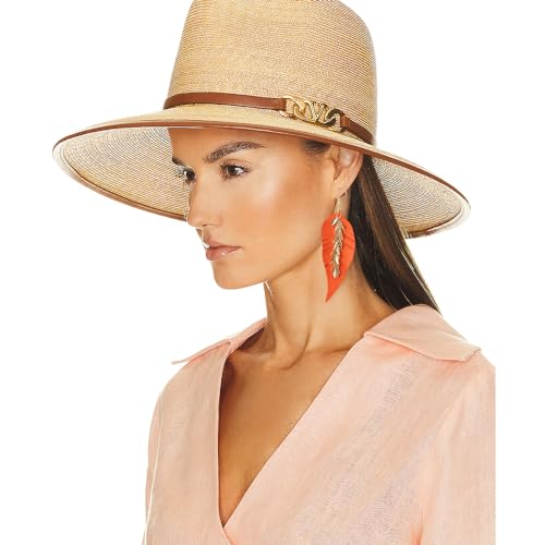 KINIVA Leather Dangle Earrings for Women Trendy, Lightweight Leaf Circle Lightning Earrings Drop, Jewelry Gifts for Women - color: 243 Orange