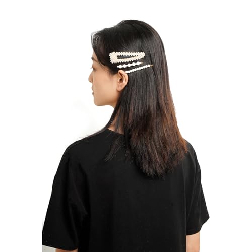 10PCS Pearl Hair Clips Hand -woven hair accessories kit is cute for girls and young ladies.Practical items for women on holidays. (Gold & white 10Pcs) - color: Gold & White 10Pcs
