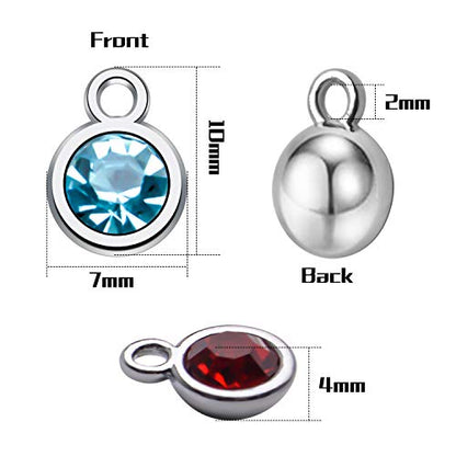 Aylifu Birthstone Charms Crystal Pendant Charms 12 Months Birth Charms for Necklace Bracelet Earring - color: 12 Birthstone Colors